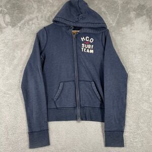 Hollister Surf Hoodie Zip Up Sweatshirt Womens Large Y2K Preppy Mallcore READ